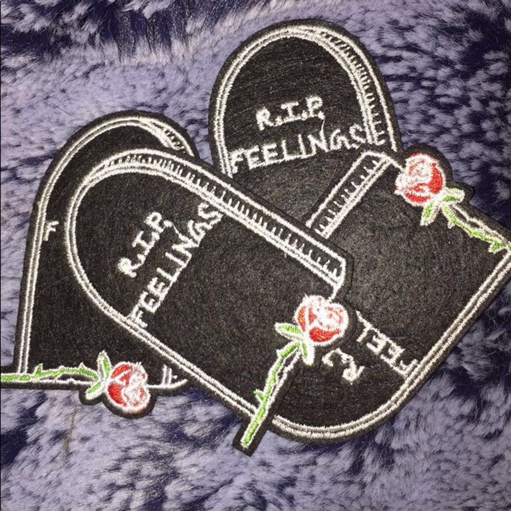 R.I.P Feelings iron on patch